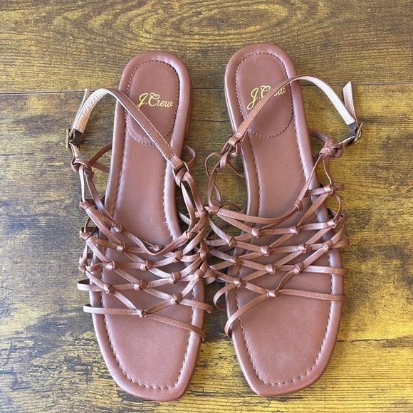 J. Crew Tan Strappy Sandals 9 - Picture 1 of 8